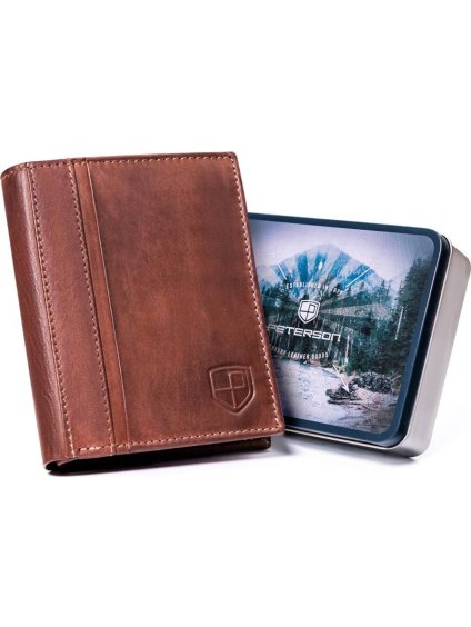 Veľká hnedá pánska peňaženka zo tieňovanej kože Peterson * W147