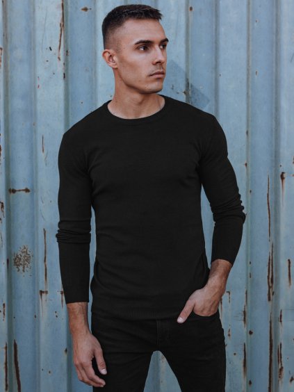 Pánsky klasický čierny sveter