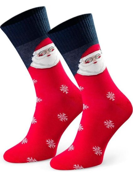 Červeno-modré pánske vianočné ponožky Art.136