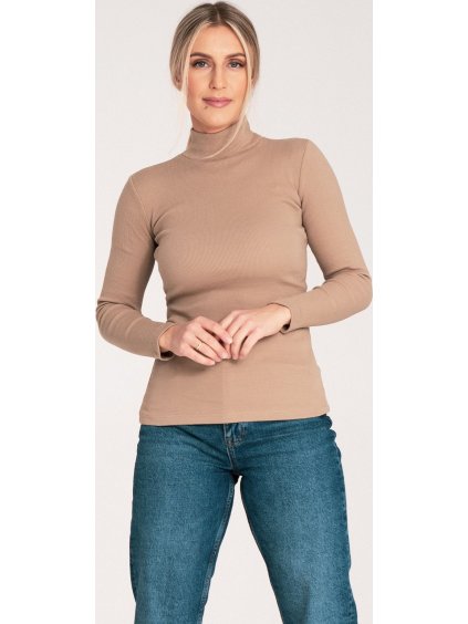 Dámsky béžový bavlnený rolák