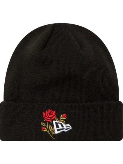 Čierna dámska čiapka New Era Rose Icon Cuff Knit Beanie Hat