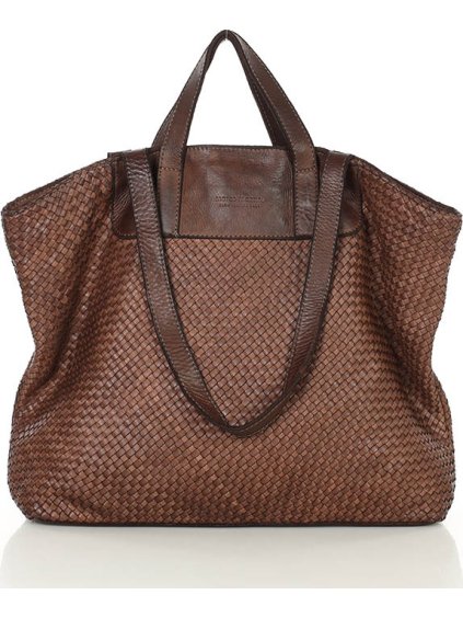 MARCO MAZZINI Hnedá pletená shopper bag