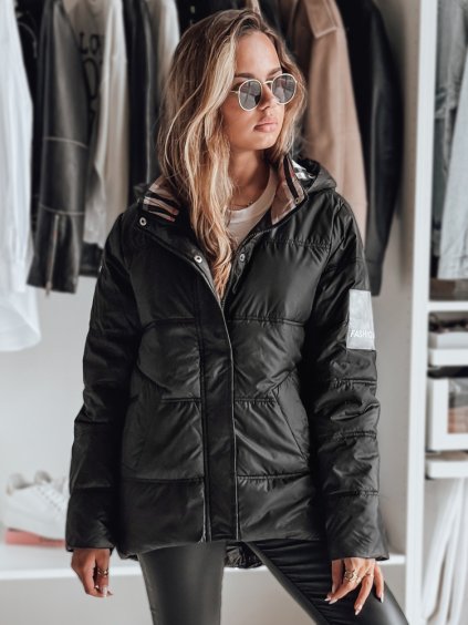 (Veľ. XL) Čierna prešívaná bunda HIMES