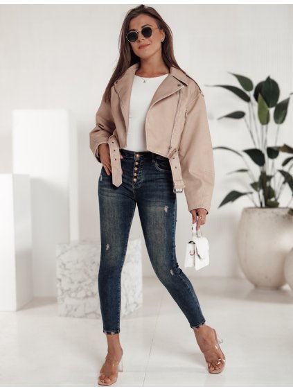 Tmavomodré dámske džínsy s odreninami DENIMORI