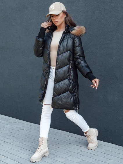 (Veľ. S) Čierna dlhšia prešívaná bunda LAGOON