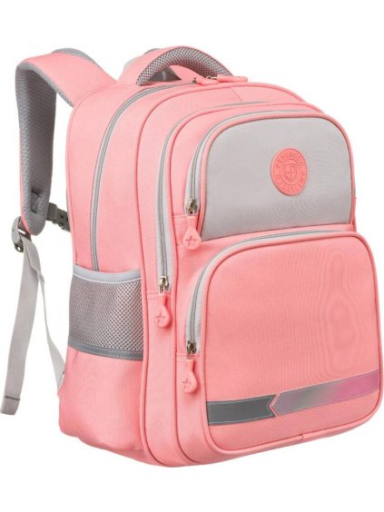 Dvojkomorový dievčenský ružový školský plecniak Peterson