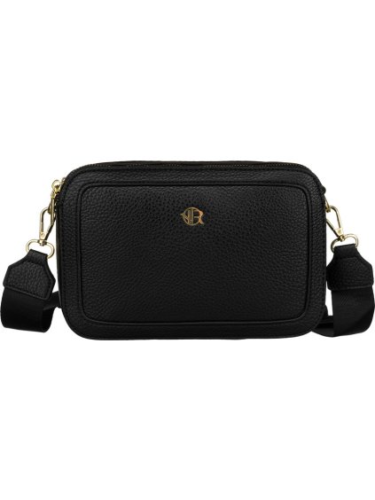Čierna dámska crossbody kabelka so zlatými zipsami Rovicky