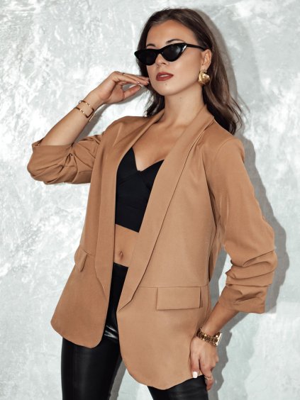 Béžové dámske sako ELEGANTIS