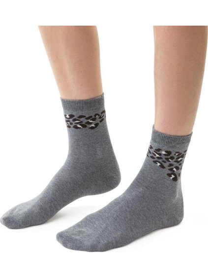 Sivé melanž ponožky so vzorom