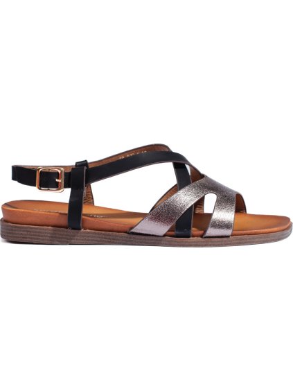 Čierne ploché dámske sandále