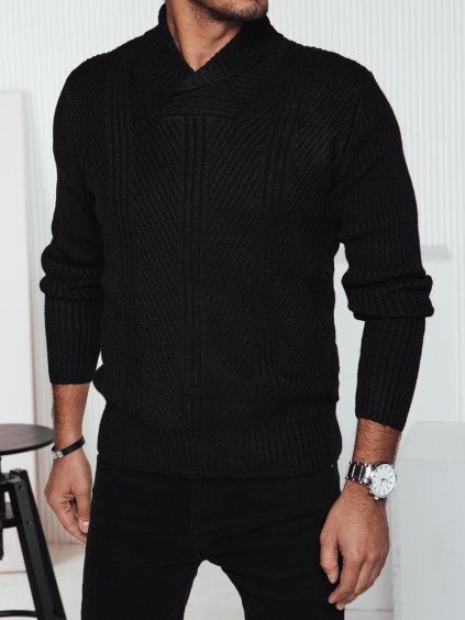 Čierny pánsky sveter s golierom