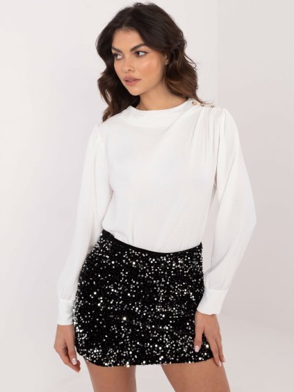 Biela dámska blúzka s riasením