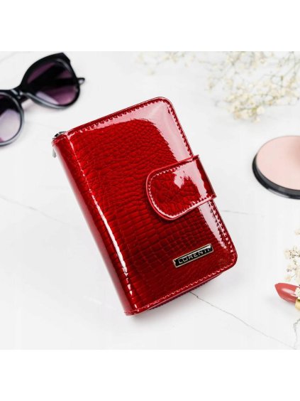 Lorenti Červená peňaženka s leskom S070