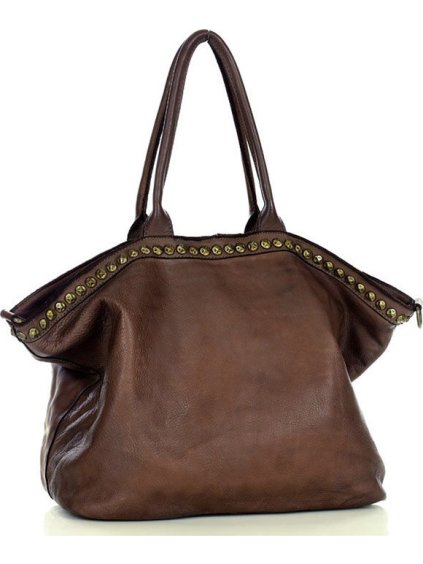 MARCO MAZZINI Hnedá shopper bag s nitmi