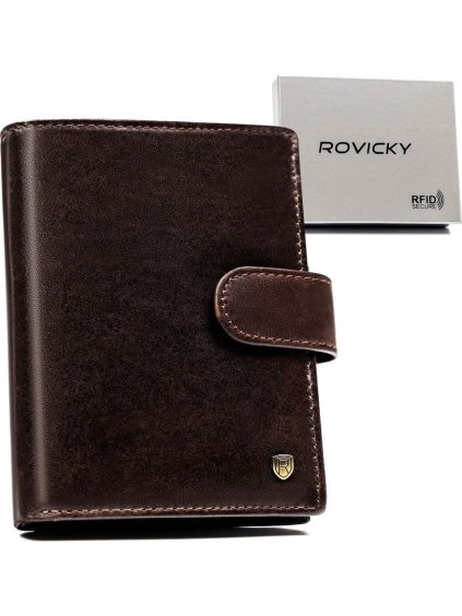Rovicky Hnedá pánska kožená peňaženka so zapínaním V314