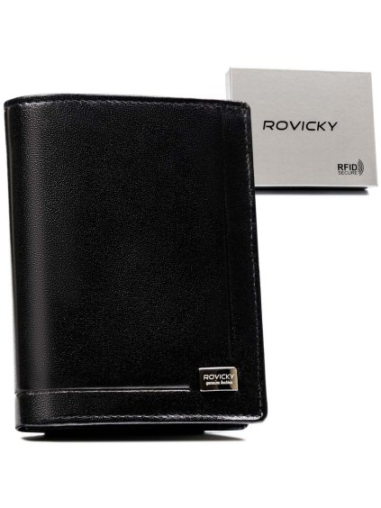 Rovicky Elegantná čierna pánska peňaženka s RFID L265