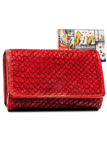 Rovicky Červená dámska peňaženka s geometrickým vzorom V315