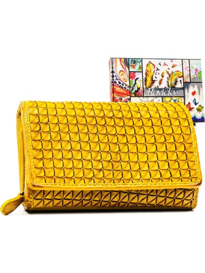 Rovicky Horčicová dámska peňaženka s geometrickým vzorom V316