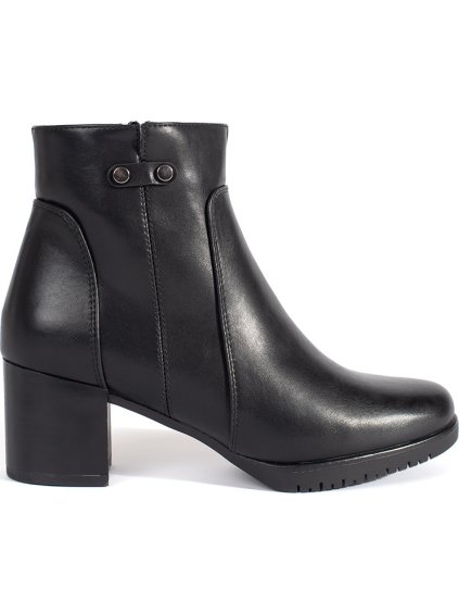 Čierne členkové topánky na podpätku Sergio Leone, podpätok 6 cm