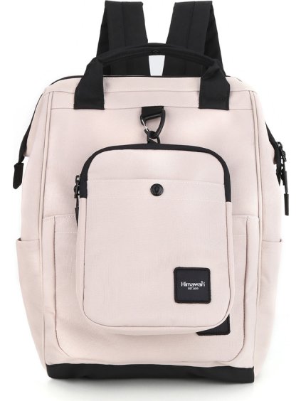 Himawari Svetloružový dámsky cestovný batoh s vreckom na prenosné zariadenie