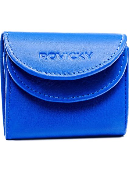 Rovicky Modrá malá kožená peňaženka na mince V309