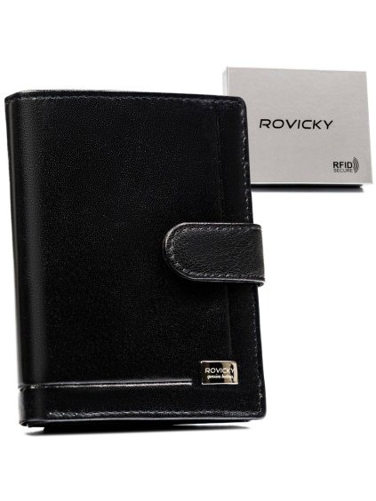 Rovicky Kompaktná čierna pánska peňaženka L264