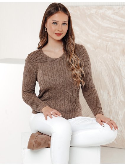 Hnedý dámsky sveter LAVIRTA