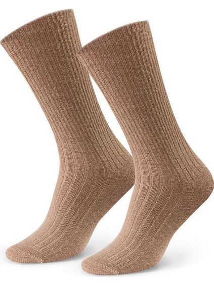 Dámske tmavobéžové vlnené ponožky Art.044