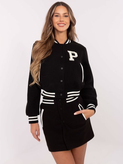 Čierny dámsky komplet s mini sukňou