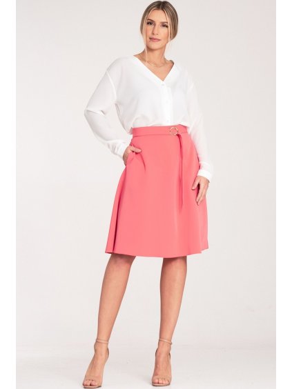 Koralová sukňa s ozdobným pásikom