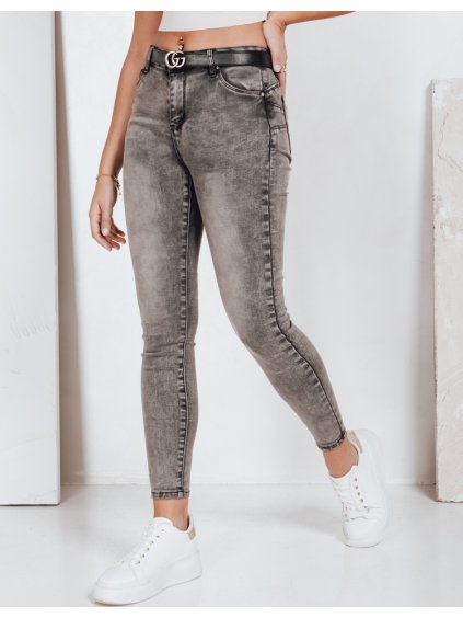 (Veľ. 26) Tmavosivé dámske skinny džínsy JORNIX