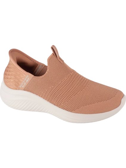 Tmavobéžové slip-on tenisky Skechers Ultra Flex 3.0 - Cozy Streak
