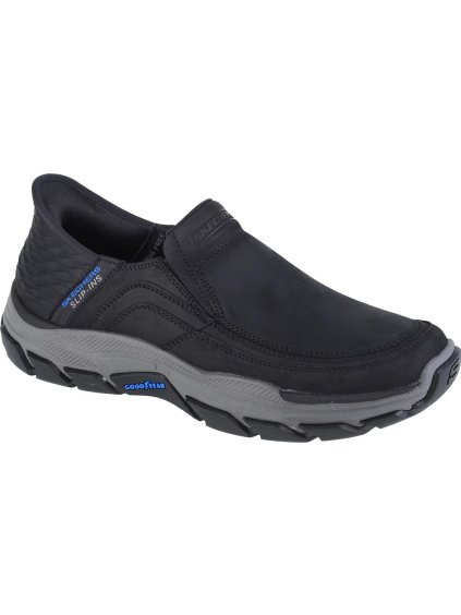 Čierna kožená obuv Skechers Respected - Elgin Slip-ins