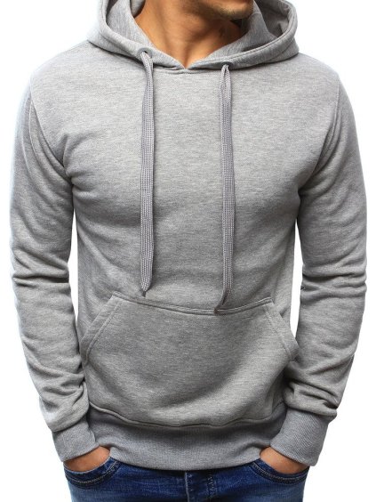 (Veľ. M) Šedá pánska mikina s kapucňou