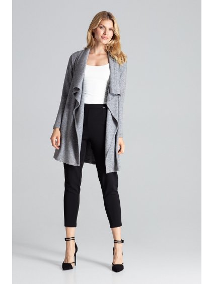 Šedý elegantný kardigan