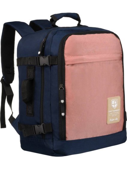 Peterson Tmavomodro-ružový cestovný batoh