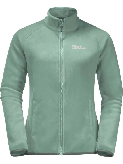 Svetlozelená dámska fleecová mikina Jack Wolfskin Moonrise FZ W (Veľkosť M)