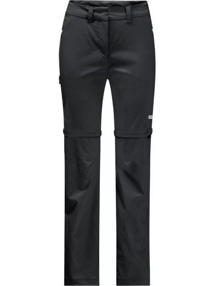 Čierne dámske turistické nohavice Jack Wolfskin Overland Zip Away Pants W