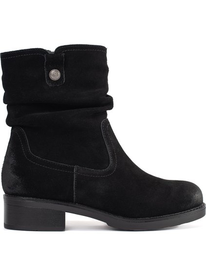 Nízke čierne kožené čižmy Sergio Leone