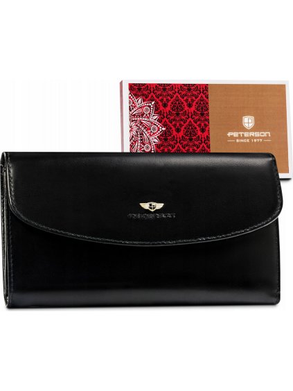 Peterson Elegantná čierna kožená dámska peňaženka Y415