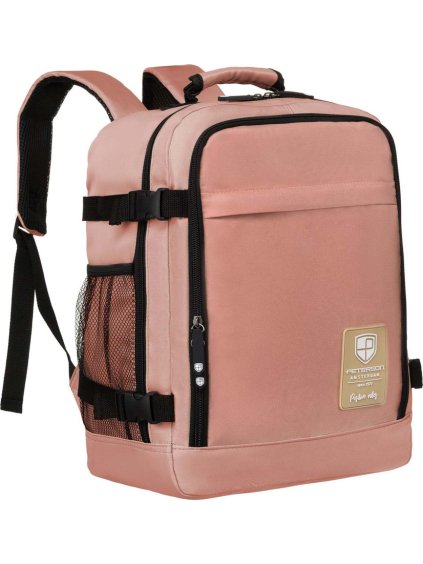 Peterson Ružový priestranný cestovný batoh s USB portom