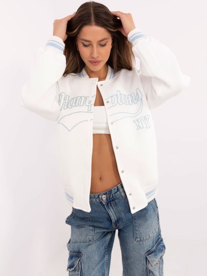 Smotanová dámska bomber mikina s výšivkou