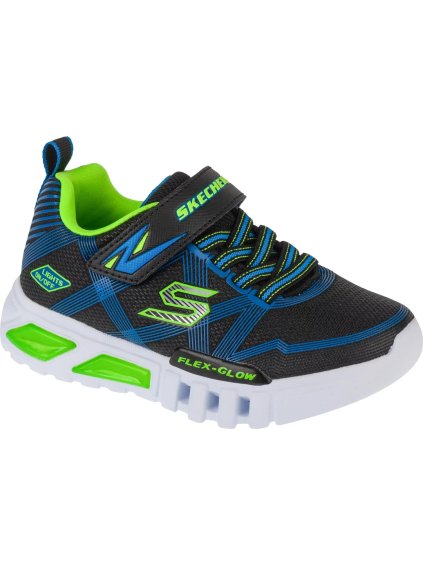 Čierno-modré chlapčenské svietiace tenisky Skechers Flex-Glow