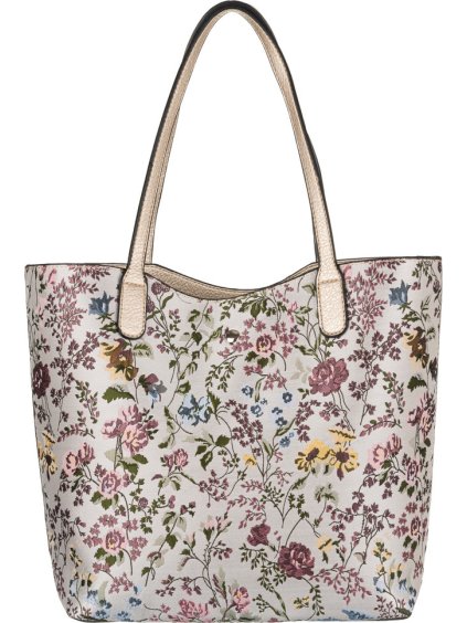 David Jones Bielo-ružová shopper kabelka s kvetinovou potlačou