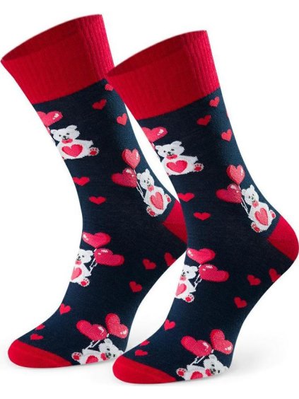 Tmavomodré pánske valentínske ponožky Art.136