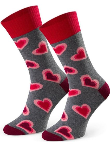 Tmavosivé pánske valentínske ponožky Art.136