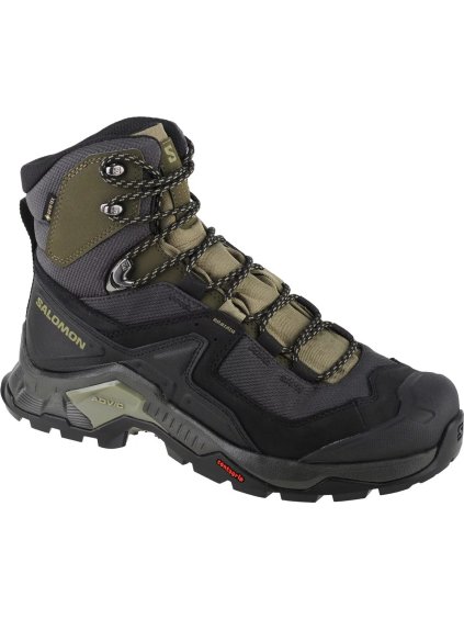 Zeleno-čierna pánska trekingová obuv Salomon Quest Element GTX