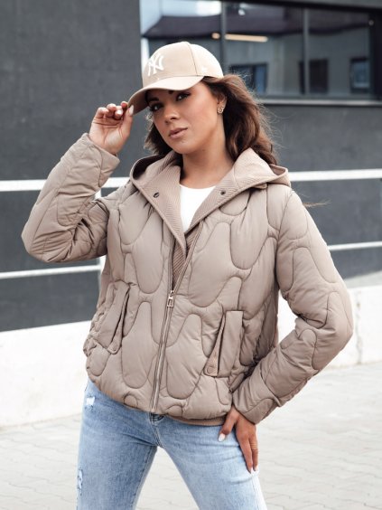 Dámska camel prešívaná bunda WINDGLAM