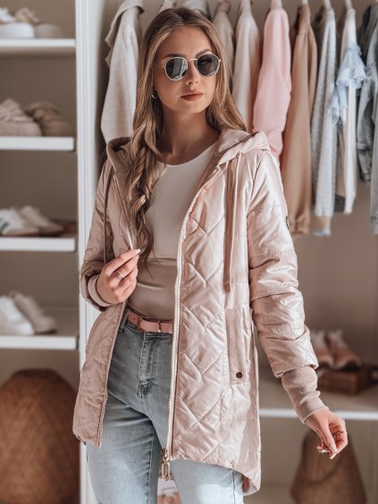 Ružová dámska prešívaná prechodNá bunda ROSSANA (Veľkosť S)