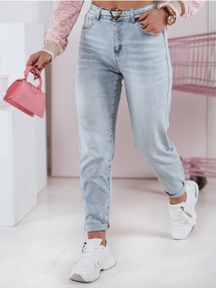 Svetlomodré džínsy s jemným zdobením sŕdc LOVENOVA